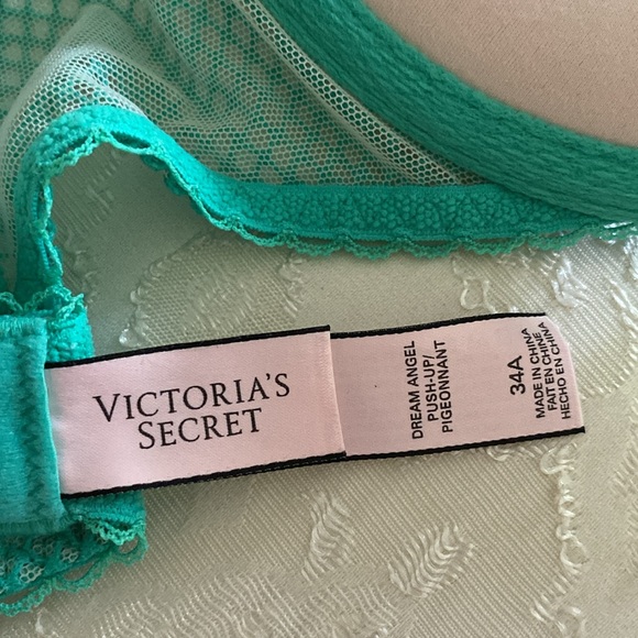 Victoria Secret Dream Angle Green lace push up- Pigeonnant wh Rhinestones bra - Picture 8 of 14